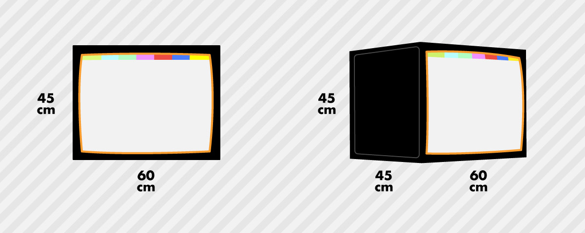 crt monitor dimensions